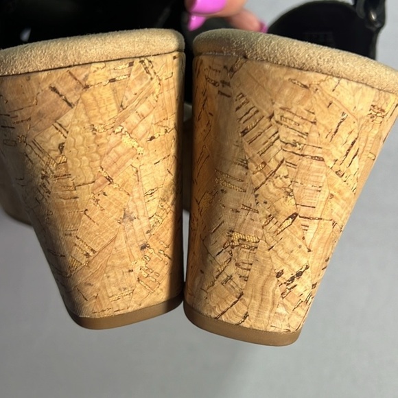 Clarks black wedge sandals sling back - Picture 6 of 8